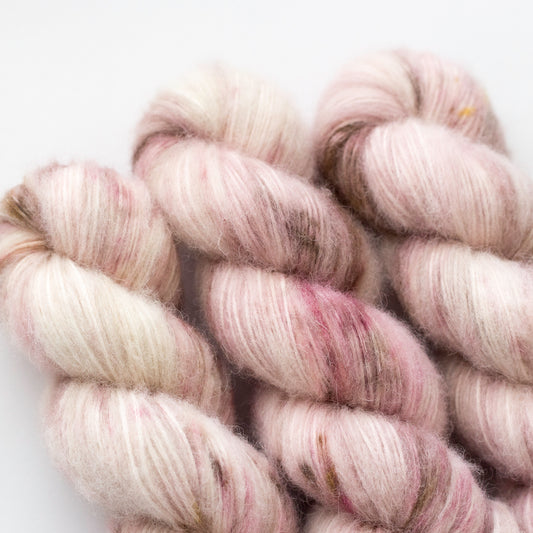 Toasted Mauve Sport Weight Hand Dyed Fluffy Baby Alpaca Cotton Yarn