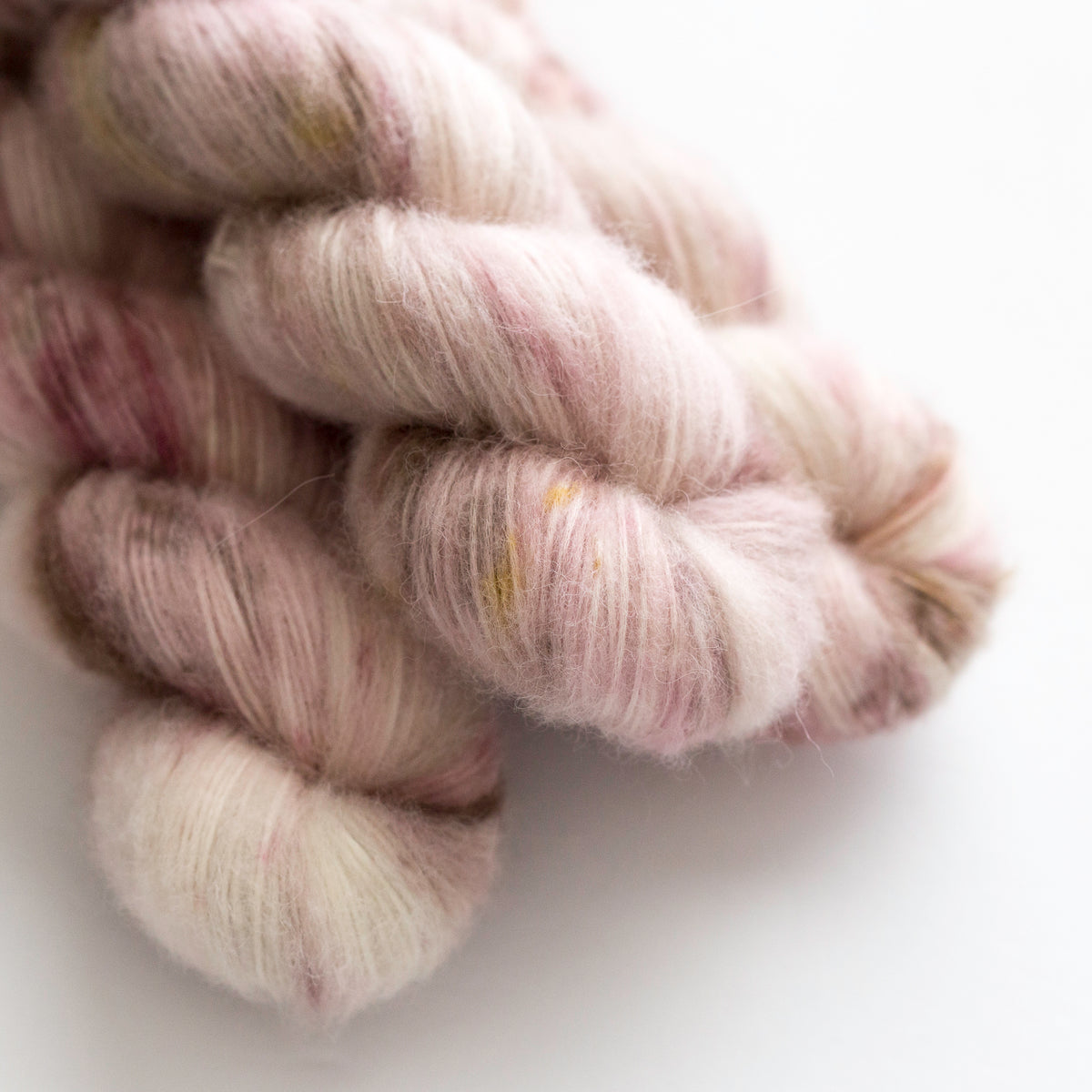 Toasted Mauve Sport Weight Hand Dyed Fluffy Baby Alpaca Cotton Yarn