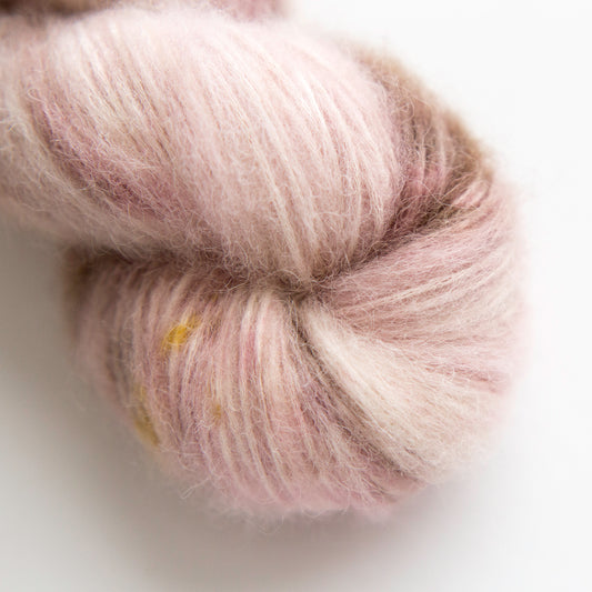 Toasted Mauve Sport Weight Hand Dyed Fluffy Baby Alpaca Cotton Yarn