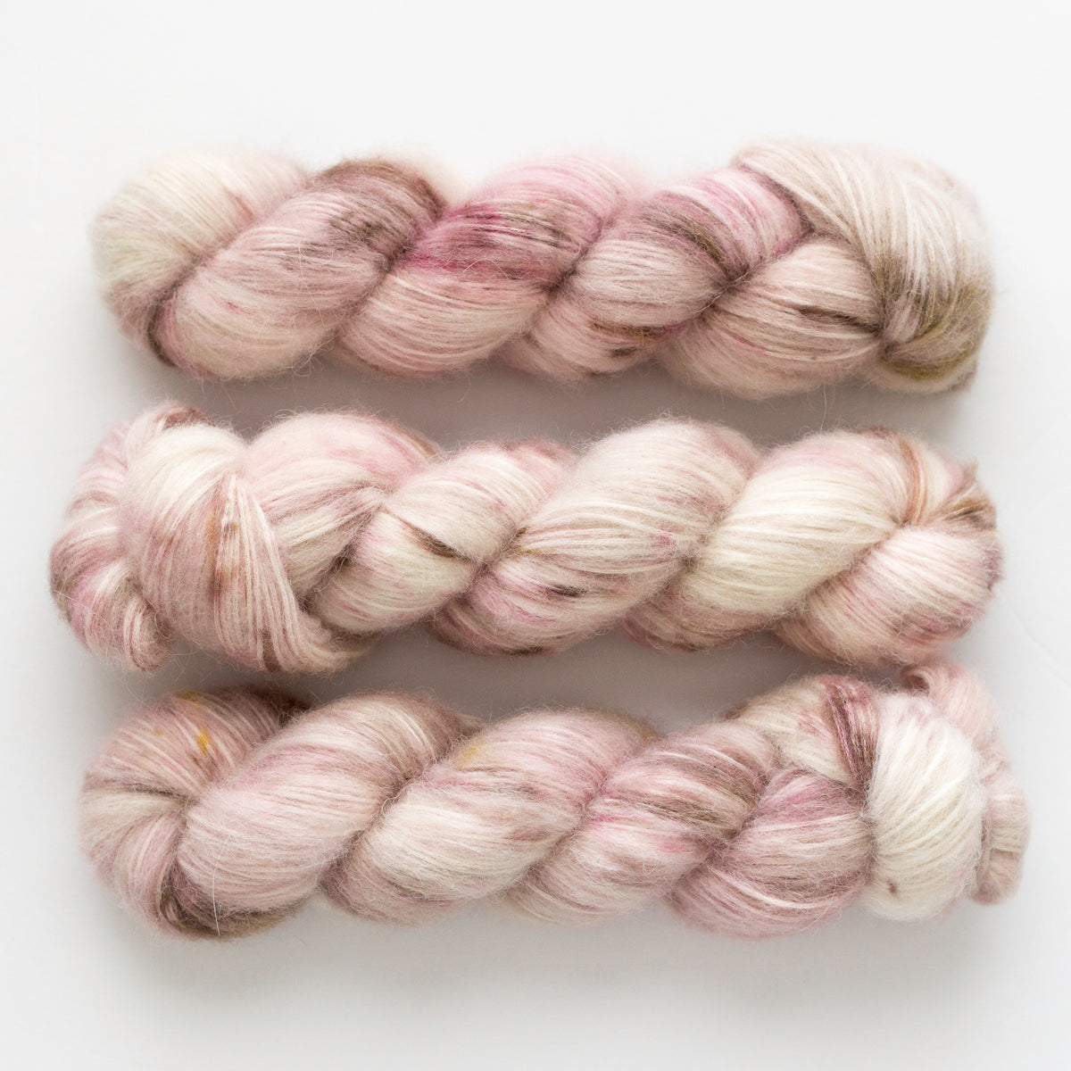 Toasted Mauve Sport Weight Hand Dyed Fluffy Baby Alpaca Cotton Yarn